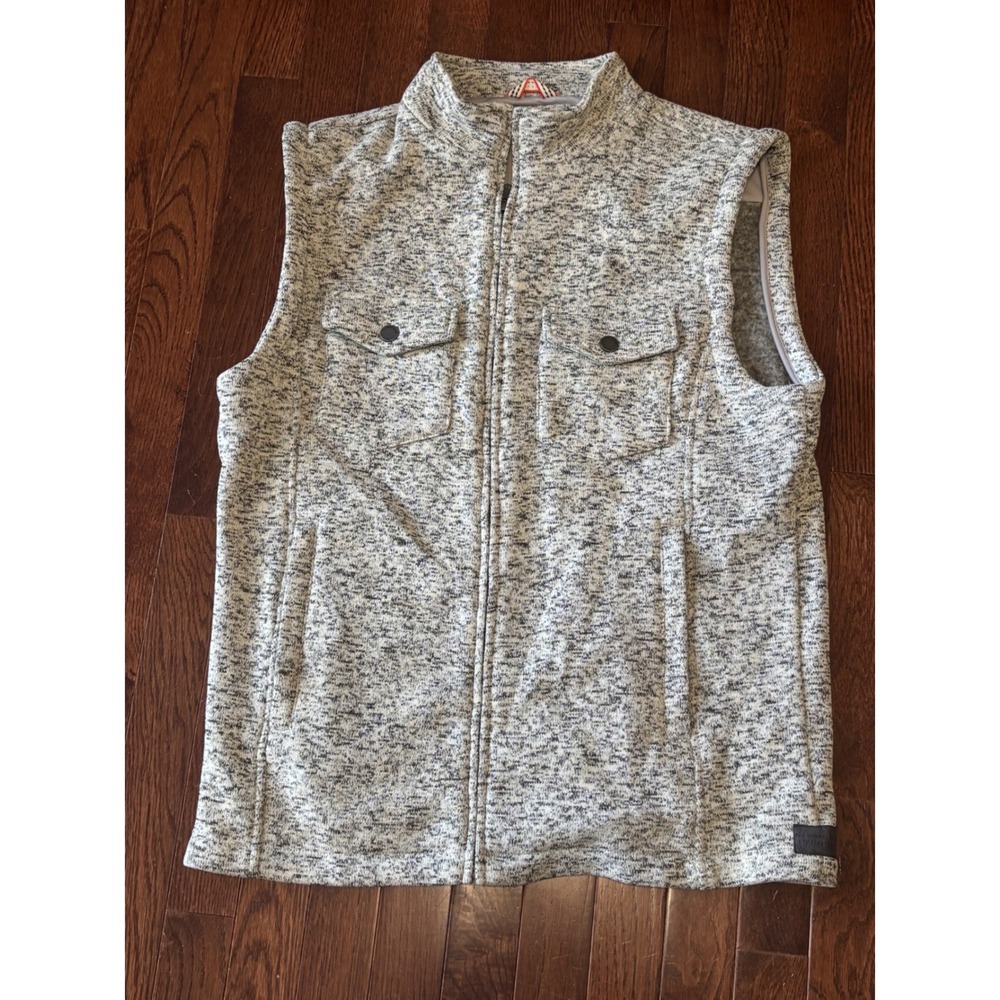 The Normal Brand Lincoln Fleece Vest Men's Large Gray Melange Full Zip